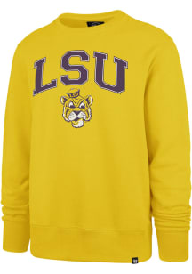 47 LSU Tigers Mens Gold Talk Up Headline Long Sleeve Fashion Sweatshirt