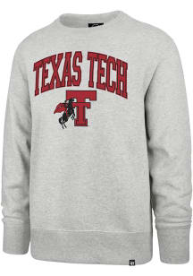 47 Texas Tech Red Raiders Mens Grey Talk Up Headline Long Sleeve Fashion Sweatshirt