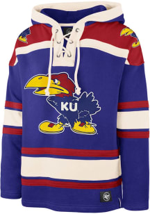 47 Kansas Jayhawks Mens Blue Superior Lacer Hockey Fashion Hood
