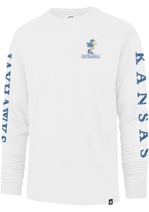47 Kansas Jayhawks White Triple Down II Franklin Long Sleeve Fashion T Shirt