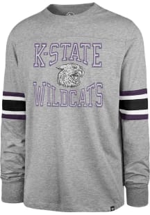 47 K-State Wildcats Grey Cover Two Brex Long Sleeve Fashion T Shirt