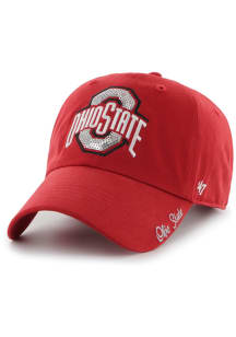 47 Ohio State Buckeyes Red Sparkle Clean Up Womens Adjustable Hat