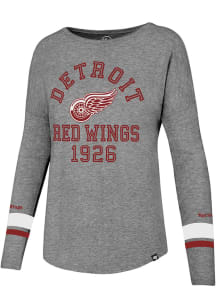 47 Detroit Red Wings Womens Grey Courtside LS Tee