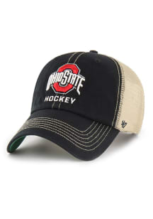 47 Black Ohio State Buckeyes Hockey Sport Drop Trawler Clean Up Adjustable Hat