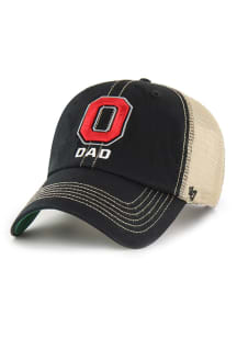 47 Black Ohio State Buckeyes Dad Trawler Clean Up Adjustable Hat