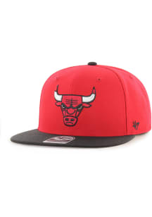47 Chicago Bulls Red 2T No Shot Captain Mens Snapback Hat