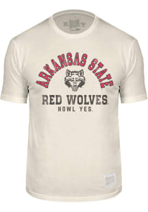 Original Retro Brand Arkansas State Red Wolves White Vintage Cotton Short Sleeve Fashion T Shirt