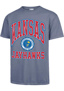 47 Kansas Jayhawks Blue Vintage Tubular Seal Short Sleeve Fashion T Shirt
