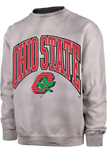 47 Ohio State Buckeyes Mens White Vintage Dye Thompson Long Sleeve Fashion Sweatshirt
