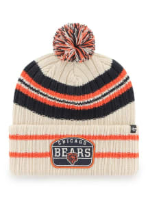 47 Chicago Bears Natural Retro Hone Patch Cuff Mens Knit Hat