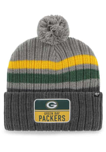 47 Green Bay Packers Grey Stack Cuff Mens Knit Hat