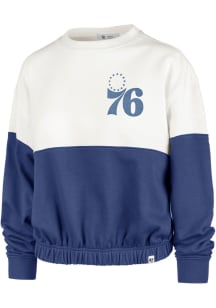 47 Philadelphia 76ers Womens White Take Two Crew Sweatshirt