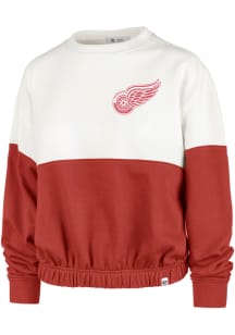 47 Detroit Red Wings Womens White Take Two Crew Sweatshirt
