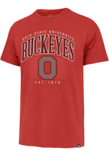 47 Ohio State Buckeyes Red Double Header Franklin Short Sleeve Fashion T Shirt