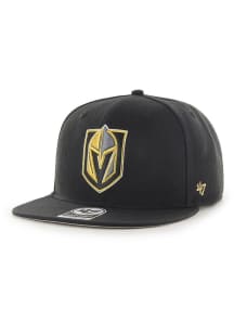 47 Vegas Golden Knights Black Primary Logo No Shot Captain Mens Snapback Hat