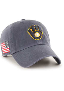 47 Milwaukee Brewers Heritage Clean Up Adjustable Hat - Navy Blue