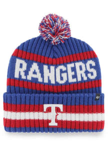 47 Texas Rangers Blue Bering Cuff Pom Mens Knit Hat