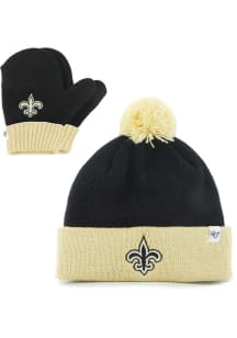 47 New Orleans Saints Bam Bam Set Baby Knit Hat - Black