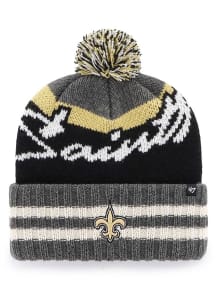 47 New Orleans Saints Grey Hyperbolic Cuff Mens Knit Hat