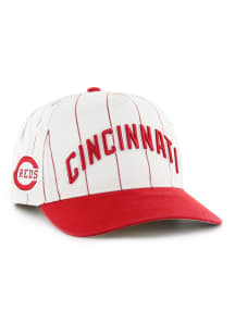 47 Cincinnati Reds Double Header Pinstripe Hitch Adjustable Hat - White