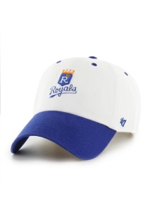 47 Kansas City Royals Double Header Diamond Clean Up Adjustable Hat - White