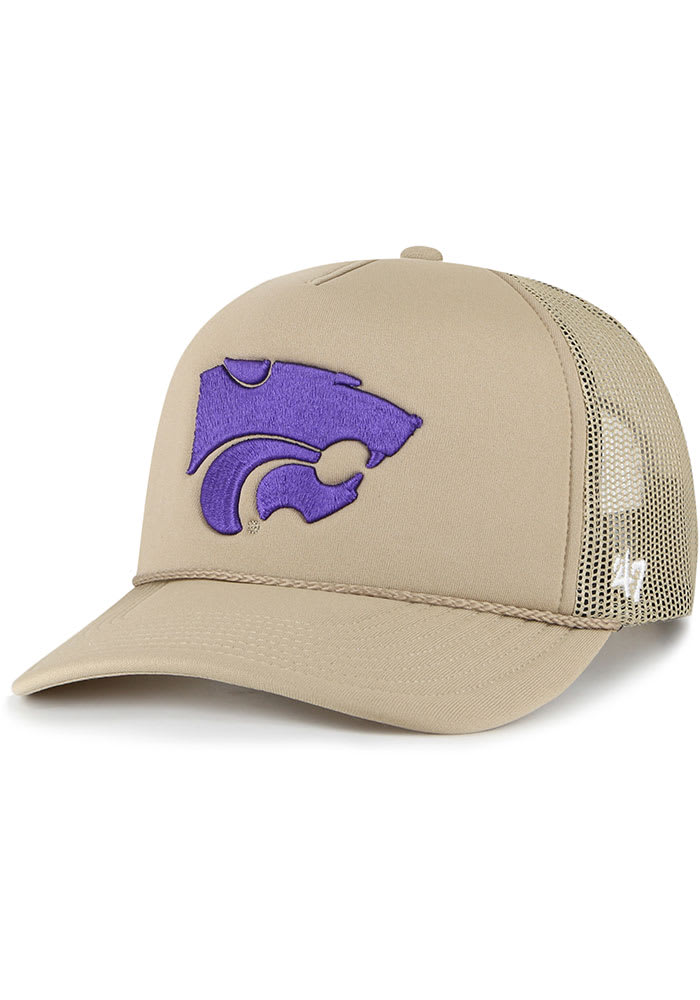 47 K-State Wildcats Foam Front Mesh Trucker Adjustable Hat - Tan