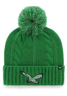 47 Philadelphia Eagles Kelly Green Retro Bird Bauble Cuff Womens Knit Hat