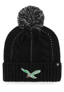 47 Philadelphia Eagles Black Retro Bird Bauble Cuff Womens Knit Hat