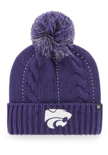 47 K-State Wildcats Purple Powercat Bauble Cuff Womens Knit Hat