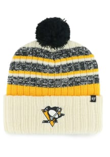 47 Pittsburgh Penguins Ivory Tavern Cuff Mens Knit Hat