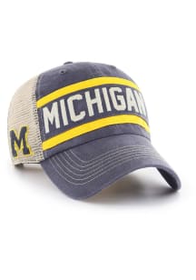 47 Michigan Wolverines Juncture Clean Up Trucker Adjustable Hat - Navy Blue