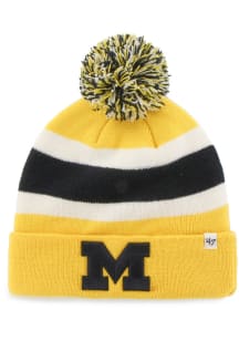 47 Michigan Wolverines Yellow Breakaway Cuff Knit Mens Knit Hat