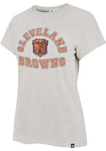 47 Cleveland Browns Womens Grey GG Frankie Short Sleeve T-Shirt