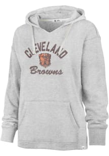 47 Cleveland Browns Womens Grey Wrapped Up Hooded Sweatshirt