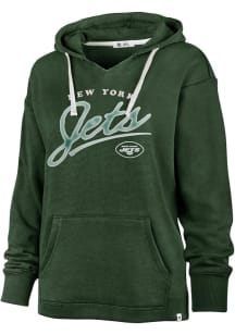 47 New York Jets Womens Green Cross Script Hooded Sweatshirt