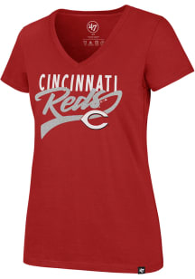 47 Cincinnati Reds Womens Red Ultra Rival Short Sleeve T-Shirt