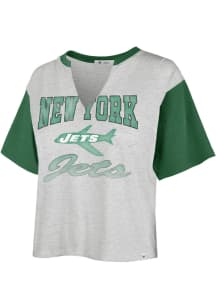 47 New York Jets Womens Grey Daze Dolly Short Sleeve T-Shirt