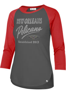 47 New Orleans Pelicans Womens Charcoal Frankie LS Tee