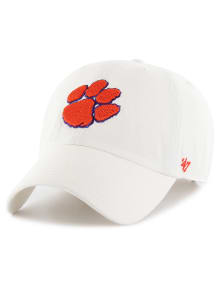 47 Clemson Tigers Clean Up Adjustable Hat - White