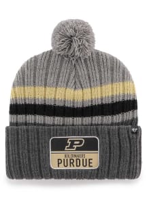 47 Purdue Boilermakers Grey Stack Cuff Mens Knit Hat