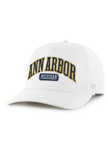47 White Michigan Wolverines Retro Local Arch Hitch Adjustable Hat