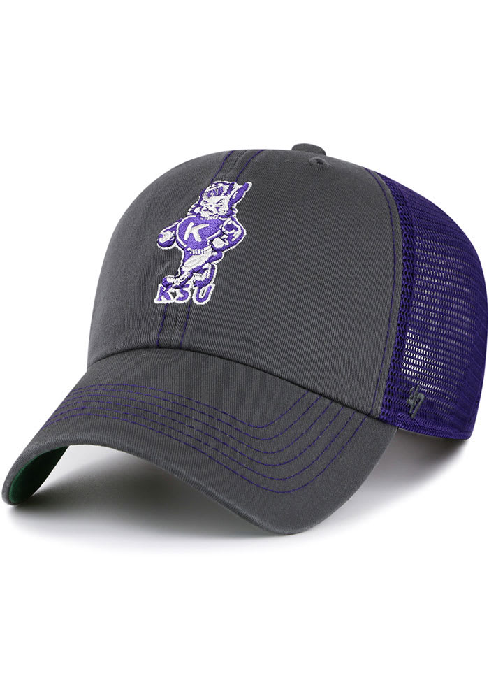 47 K-State Wildcats Trawler Clean Up Adjustable Hat - Charcoal