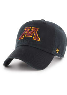 47 Black Minnesota Golden Gophers Clean Up Adjustable Hat