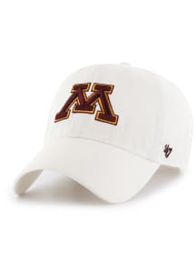 47 White Minnesota Golden Gophers Clean Up Adjustable Hat