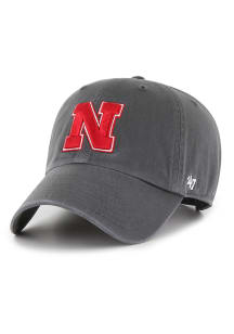 47 Charcoal Nebraska Cornhuskers Clean Up Adjustable Hat