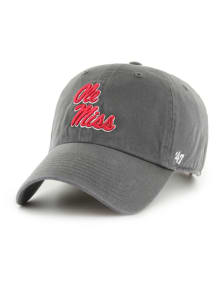 47 Ole Miss Rebels Clean Up Adjustable Hat - Charcoal