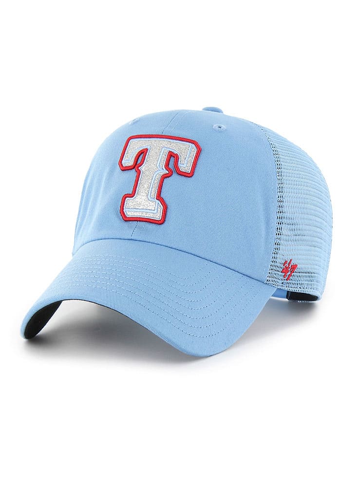 Texas Rangers 47 Womens LIGHT BLUE Glitzy Clean Up Adjustable Hat
