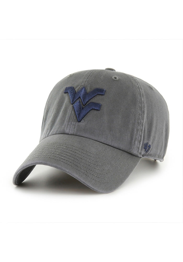 47 West Virginia Mountaineers CHARCOAL Clean Up Adjustable Hat