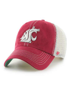 47 Washington State Cougars Trawler Clean Up Adjustable Hat - Red