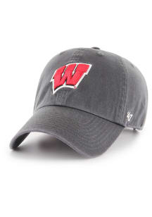 47 Charcoal Wisconsin Badgers Clean Up Adjustable Hat